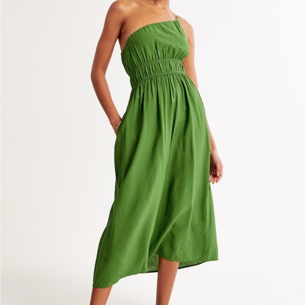 Abercrombie & Fitch Green One Shoulder Midi Dress Size XS NWT Fairycore